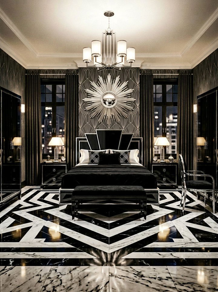 Art Deco Black Bedroom Theme - 30 black bedroom design ideas