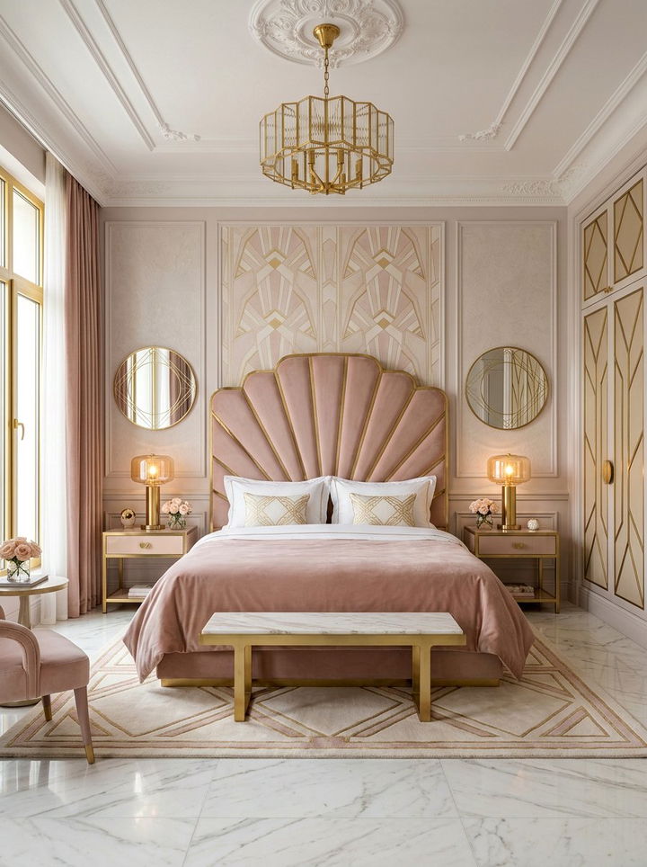 Art Deco Blush Bedroom - 30 blush bedroom ideas