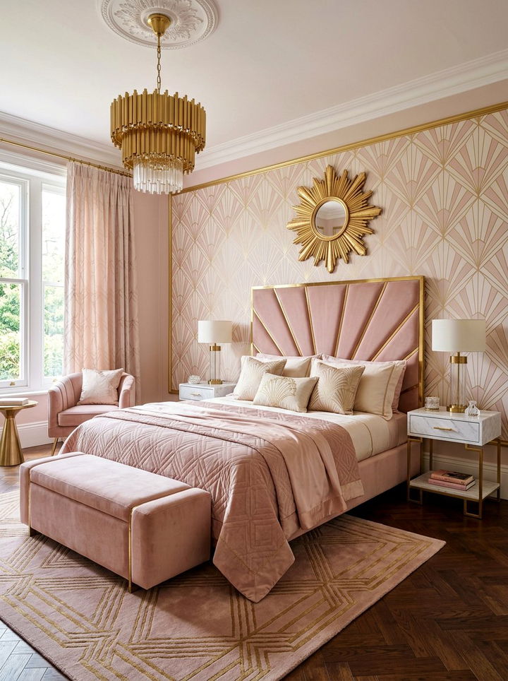 Art Deco Blush Bedroom - 30 blush and white bedroom ideas