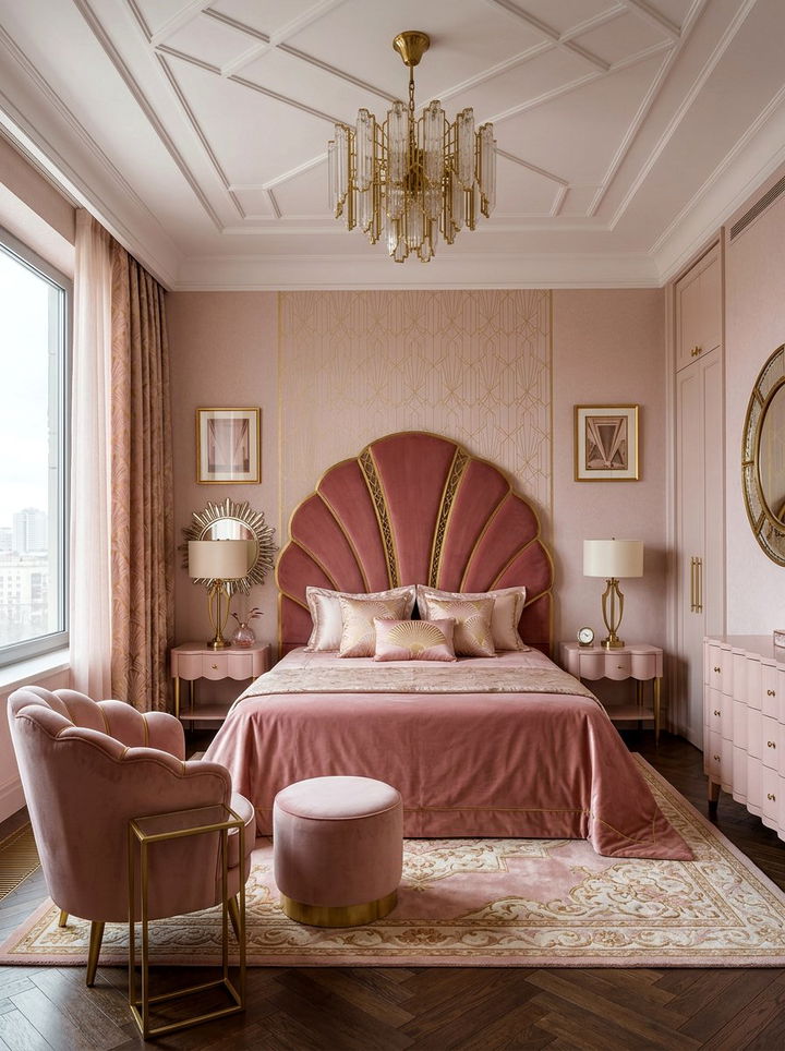 Art Deco Blush Pink Bedroom - 30 blush pink bedroom ideas