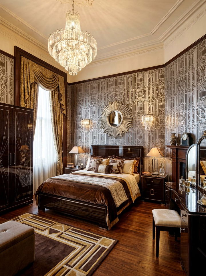 Art Deco Brown Bedroom - 30 chocolate brown bedroom ideas