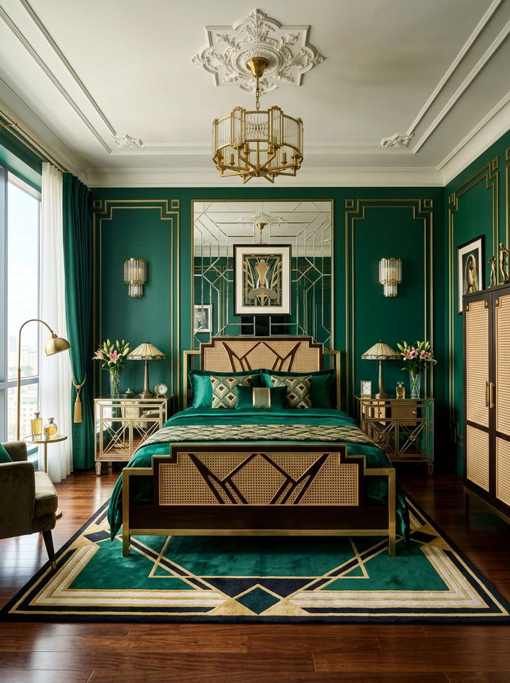 Art Deco Cane Bedroom - 30 cane bedroom ideas