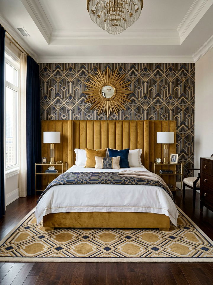 Art Deco Channel Tufted Bedroom - 30 bedroom channel tufted headboards