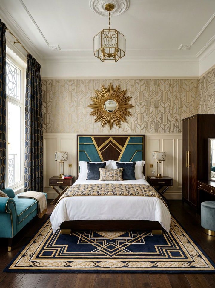 Art Deco Inspired Bedroom - 30 modern glam bedroom ideas