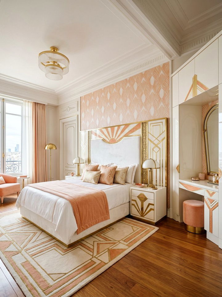 Art Deco Peach And White Bedroom - 30 peach and white bedroom ideas
