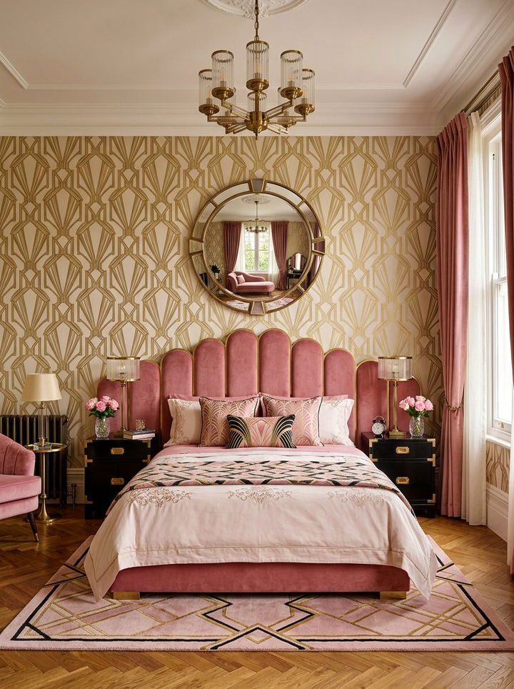 Art Deco Pink Bedroom - 30 pastel pink bedroom ideas