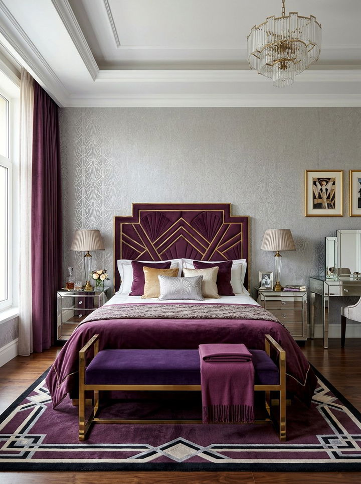 Art Deco Plum Bedroom - 30 plum bedroom ideas