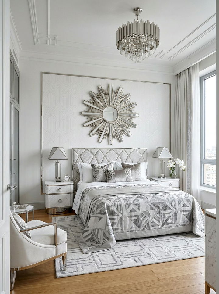 30 Silver and White Bedroom Ideas for a Glamorous Look