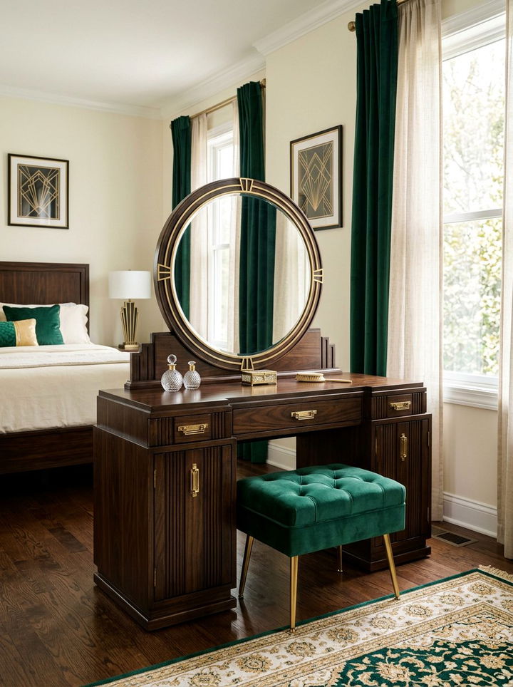 Art Deco Vanity - 30 bedroom vintage vanity ideas