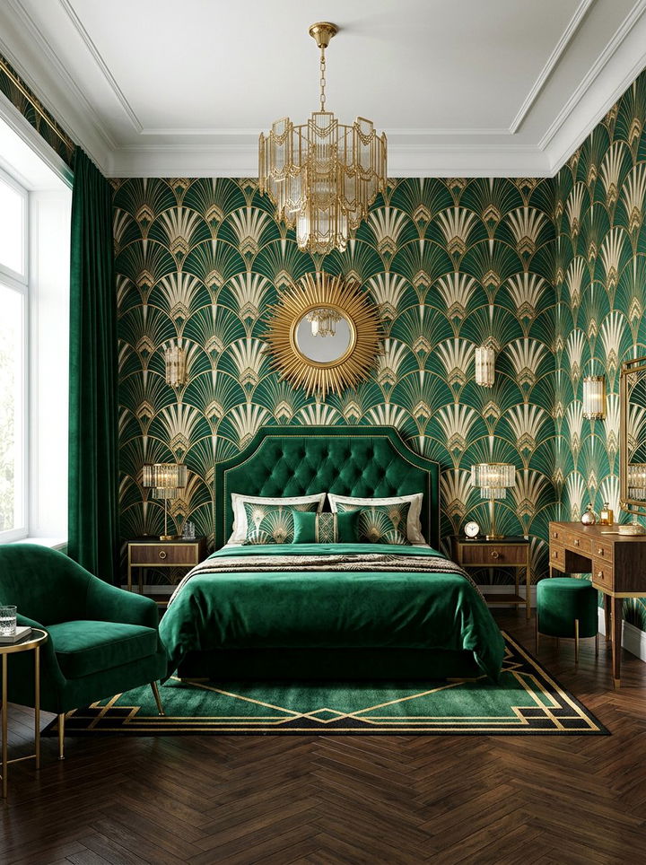 Art Deco Wallpaper - 30 bedroom accent wall wallpapers