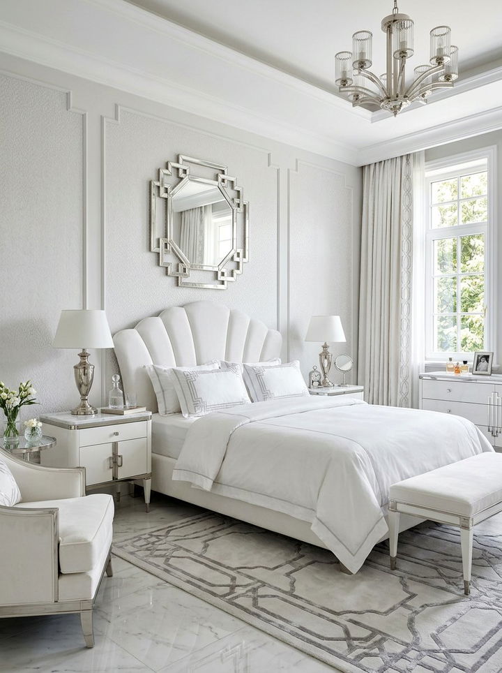 Art Deco White Bedroom - 30 all white bedroom ideas