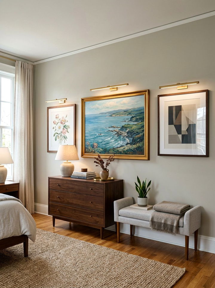 Art Display Picture Lights - 30 bedroom lighting ideas