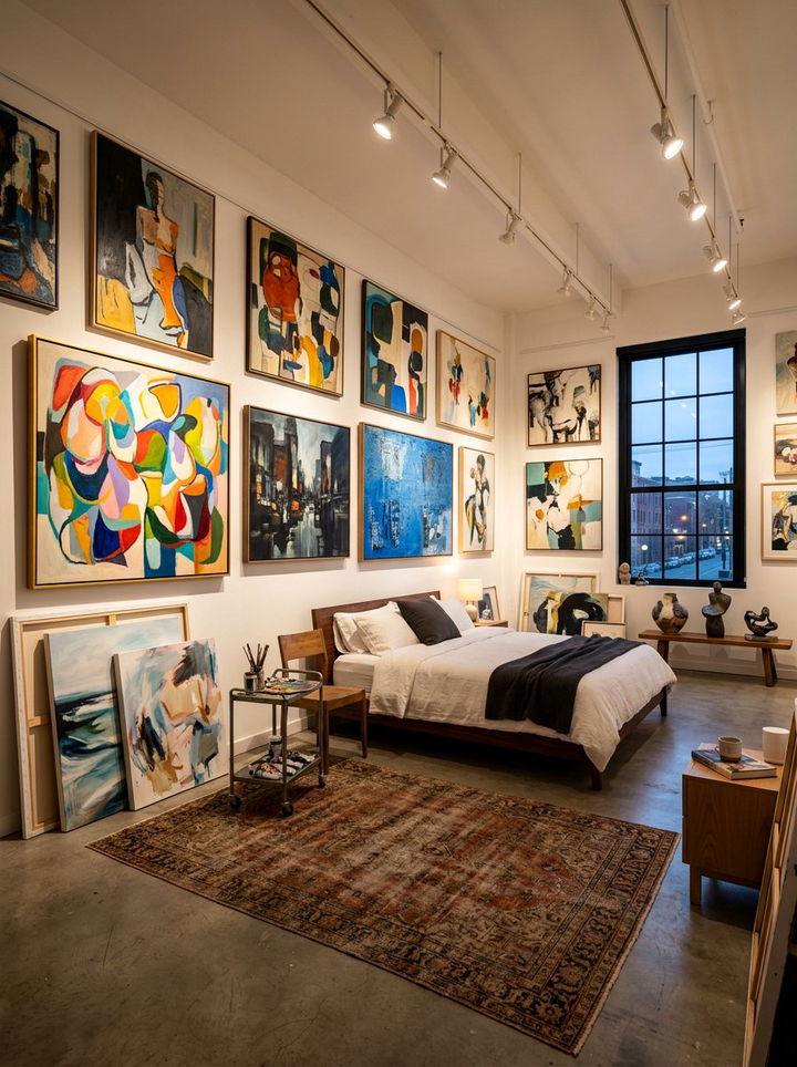 Art Gallery Bedroom - 30 converted warehouse bedroom ideas