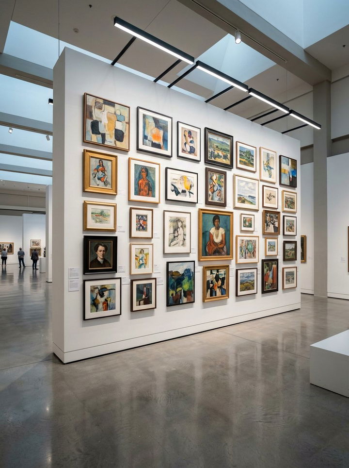 Art Gallery Wall - 30 bedroom partition ideas