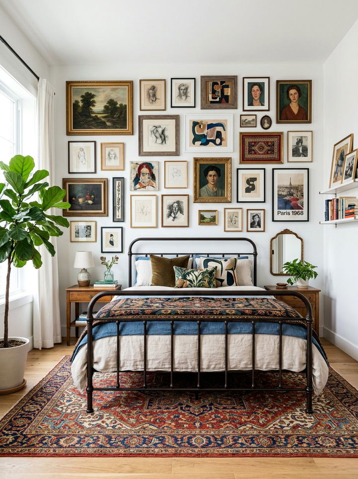 Art Gallery Wall - 30 bedroom hobby display ideas