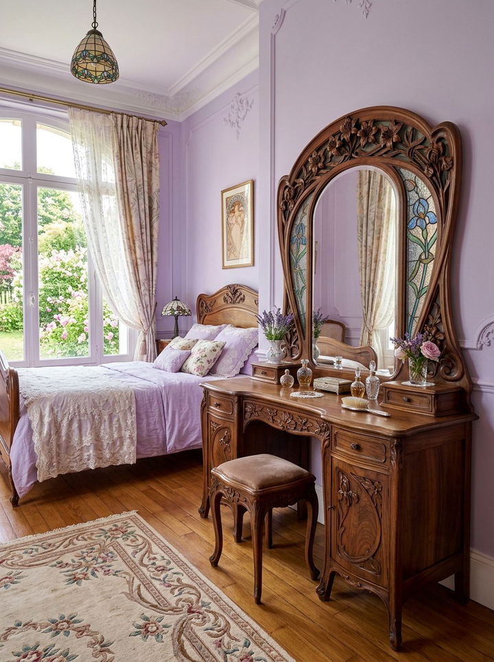 Art Nouveau Vanity - 30 bedroom vintage vanity ideas