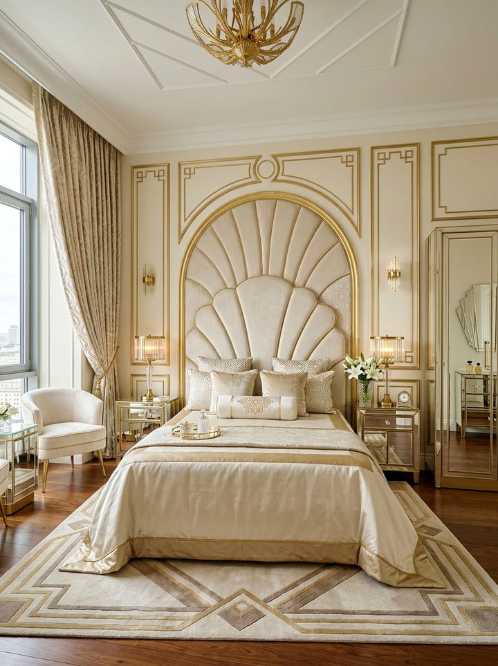Art deco cream bedroom - 30 off-white bedroom ideas