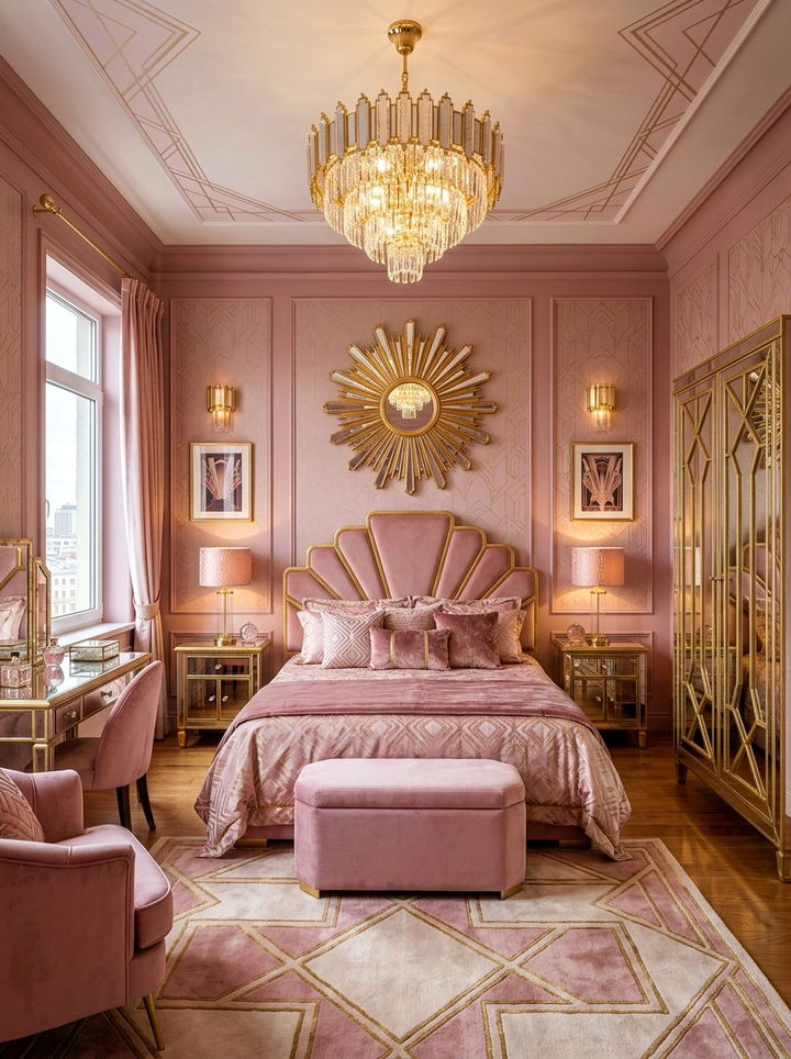 Art deco pink bedroom - 30 bubblegum pink bedroom ideas