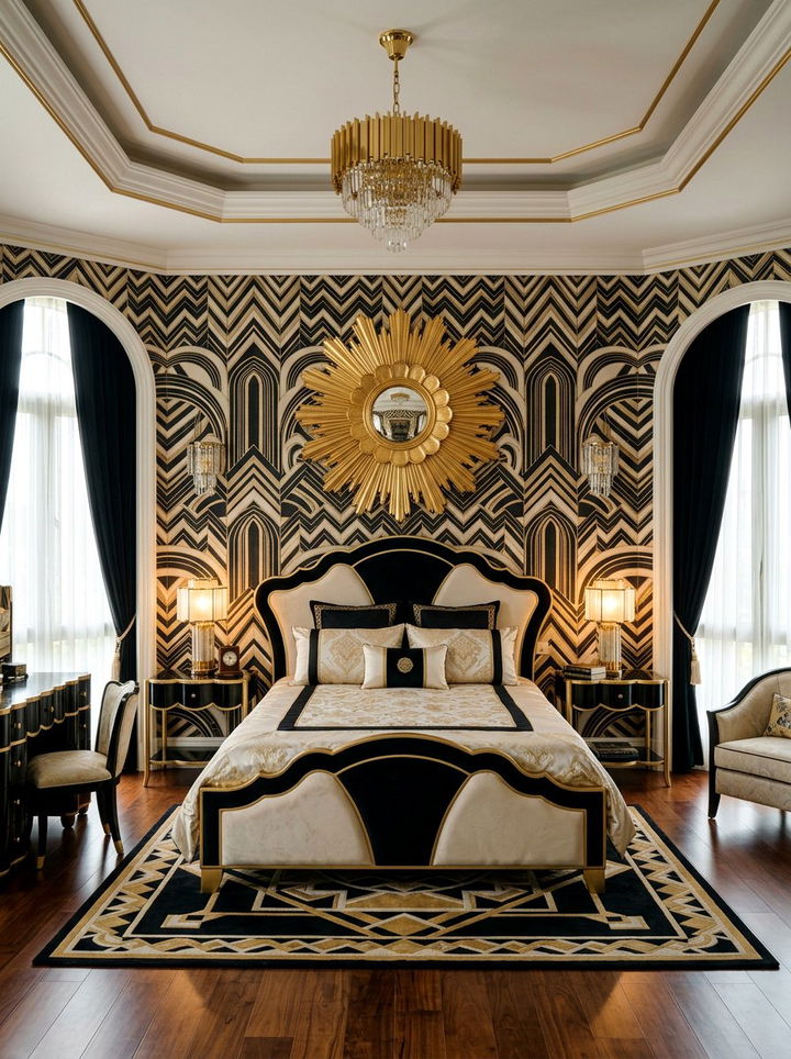 Art deco style bedroom - 30 glam bedroom ideas