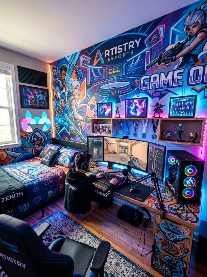Artistic esports bedroom - 30 esports bedroom ideas