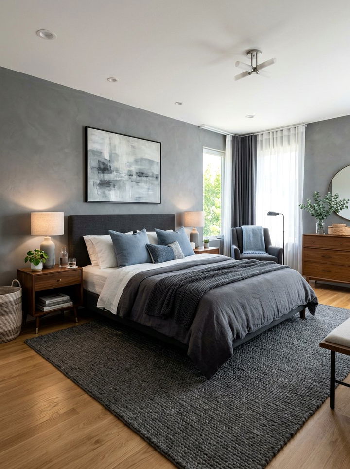 Ash gray bedroom - 30 cool tone bedroom ideas