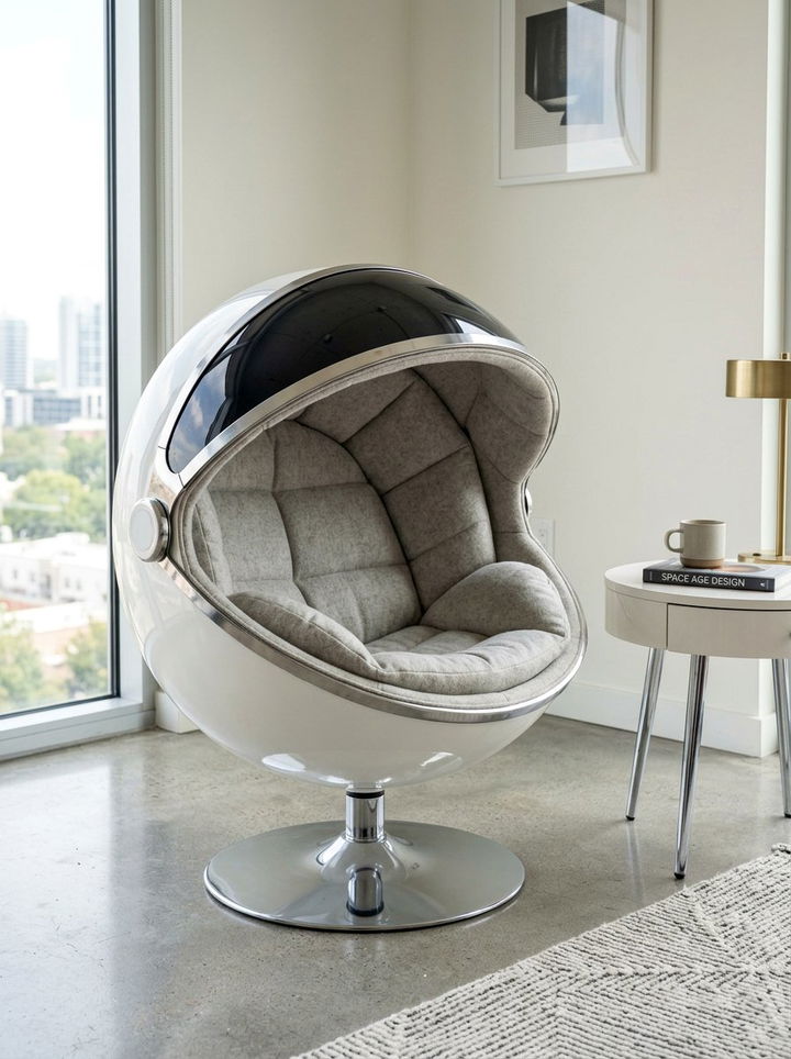 Astronaut helmet chair - 30 astronaut bedroom ideas