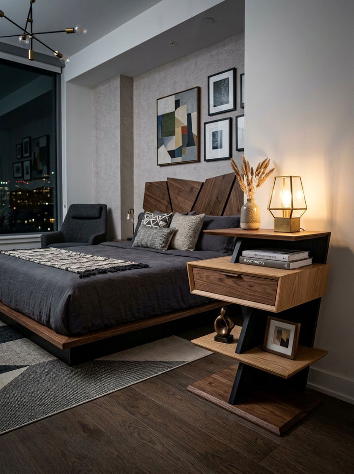 Asymmetrical nightstand - 30 bedroom modern nightstands