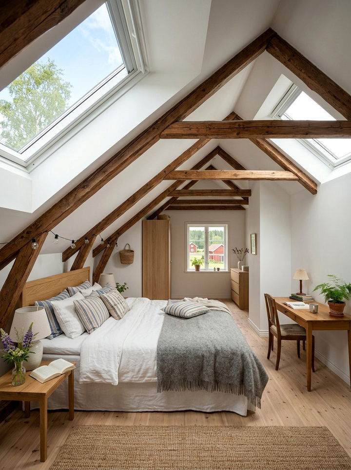 Attic Bedroom - 30 Swedish bedroom ideas
