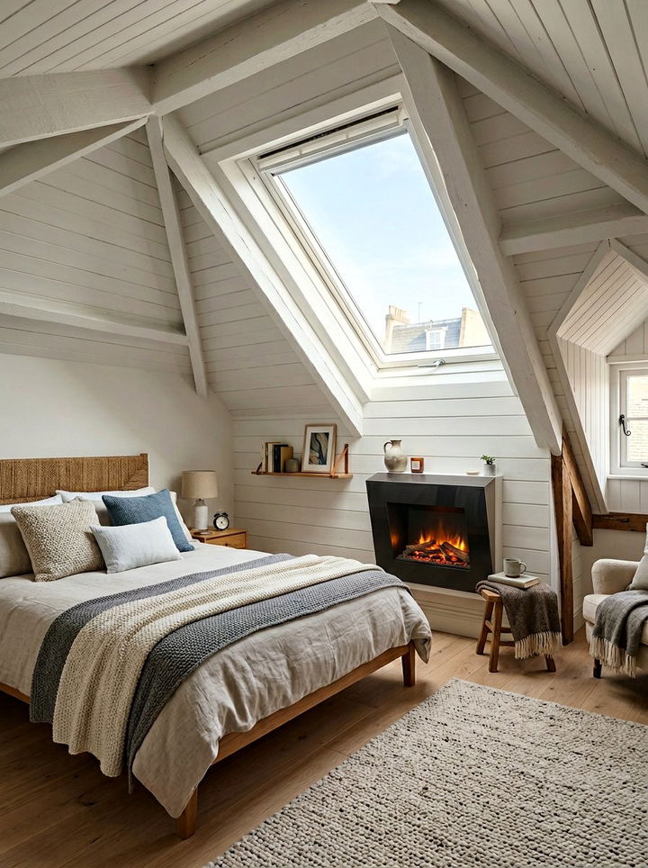 Attic Bedroom Electric Fireplace - 30 bedroom electric fireplace ideas