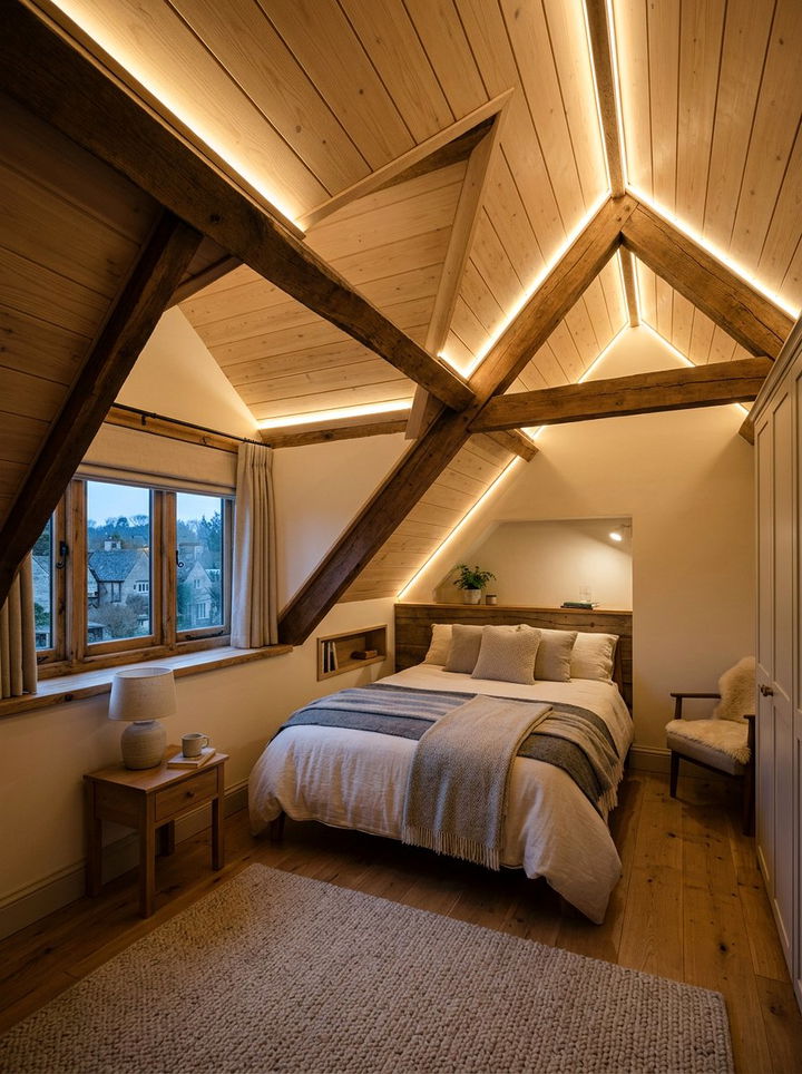 Attic Bedroom LED - 30 bedroom LED lighting ideas