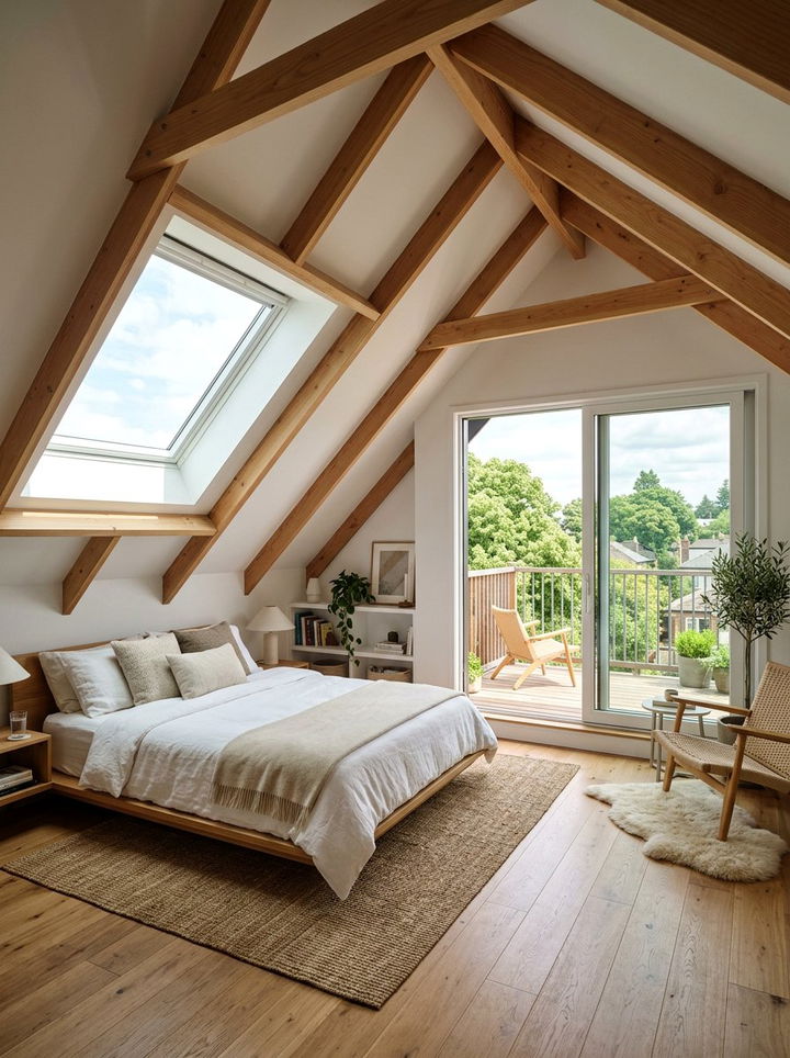 Attic Bedroom With Patio Door - 30 bedroom with patio doors