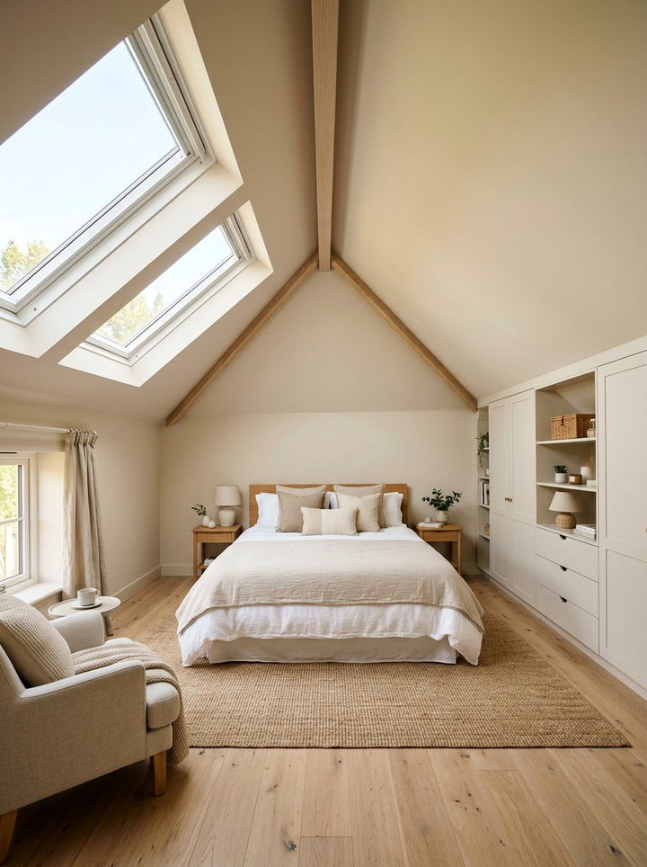 Attic Beige Bedroom - 30 minimalist beige bedroom ideas