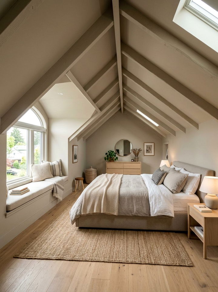 Attic Greige Bedroom Nook - 30 greige bedroom ideas