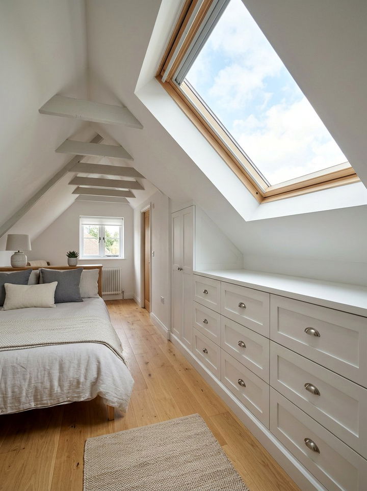Attic Knee Wall Storage - 30 bedroom built-in storage ideas
