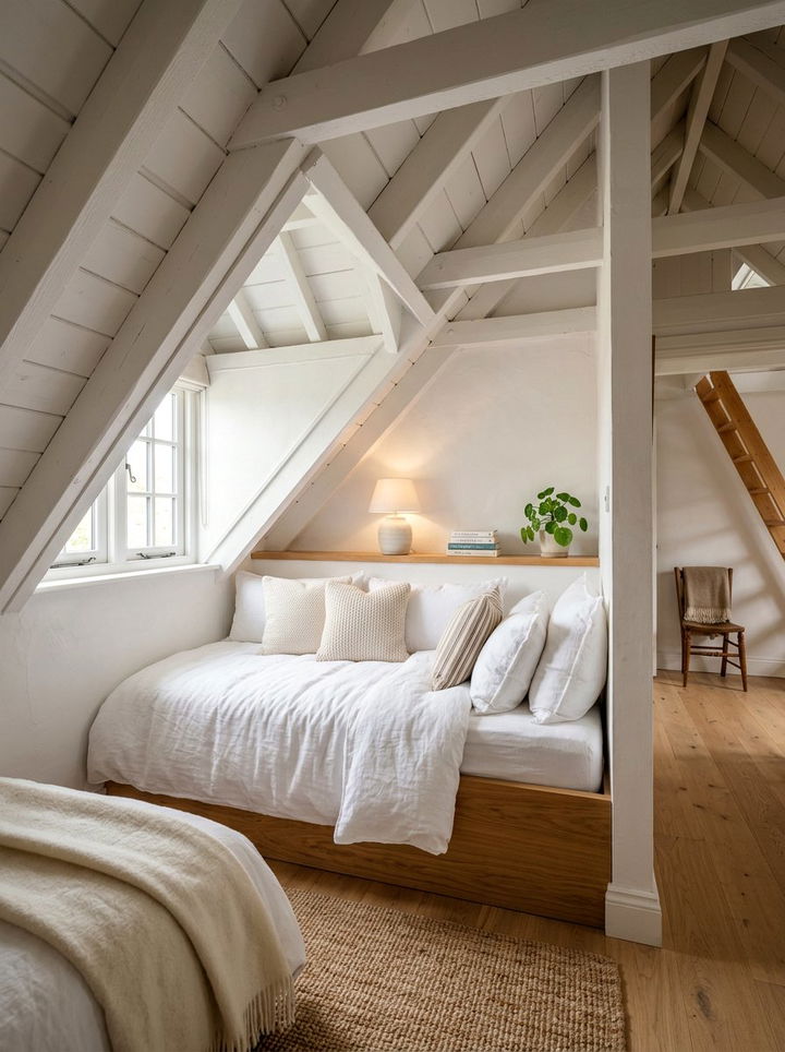 Attic Nook Bed - 30 low ceiling bedroom ideas