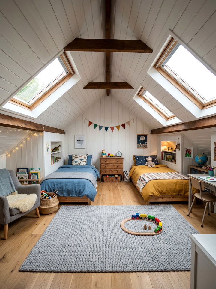 Attic Shared Bedroom For Kids - 30 boy and girl shared bedroom ideas