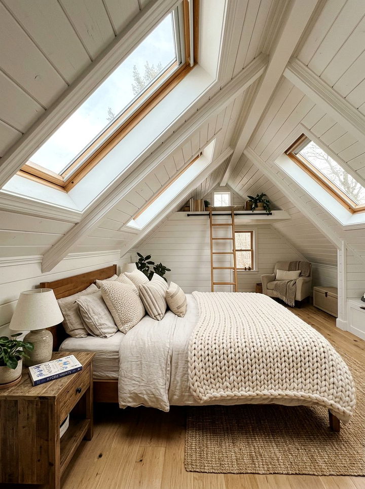 Attic Slant Molding - 30 bedroom molding ideas