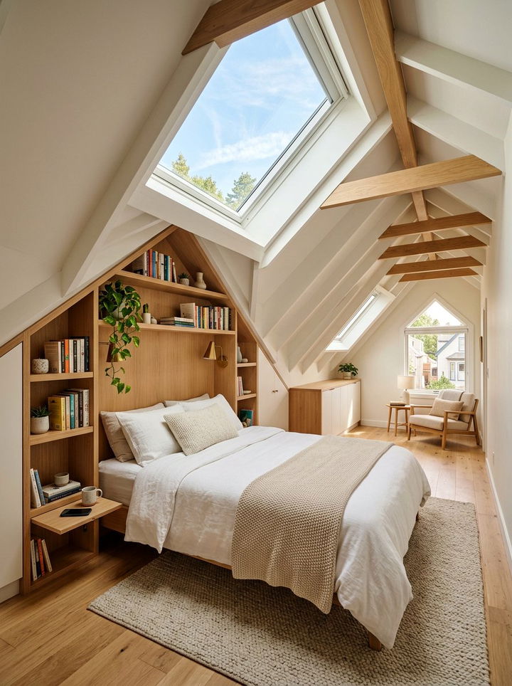 Attic Sloped Ceiling Bed - 30 bedroom built-in beds