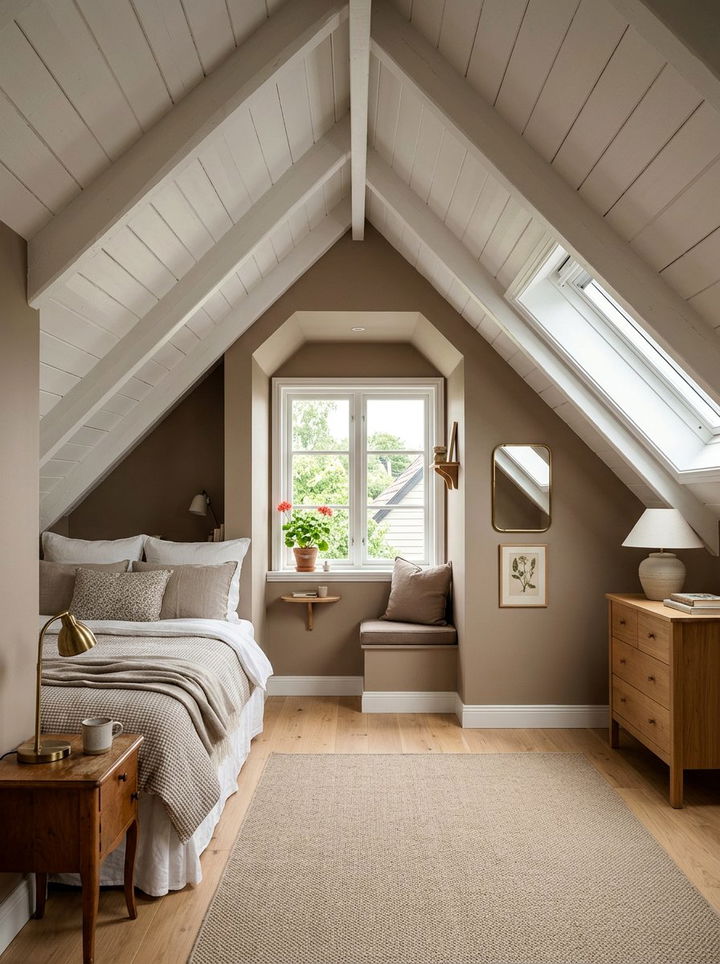 Attic Taupe And White Bedroom - 30 taupe and white bedroom ideas
