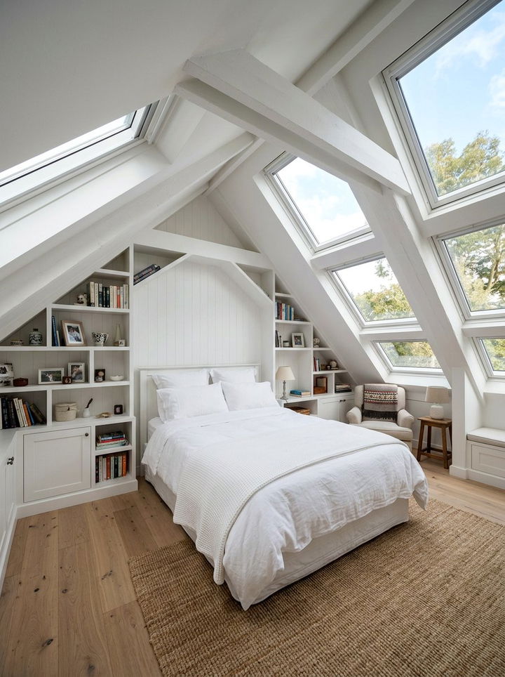 Attic White Bedroom - 30 pure white bedroom ideas