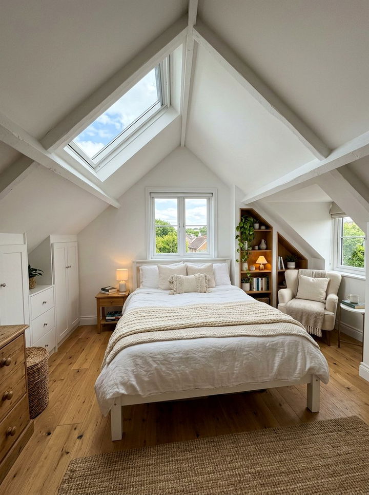 Attic White Bedroom - 30 white bedroom design ideas