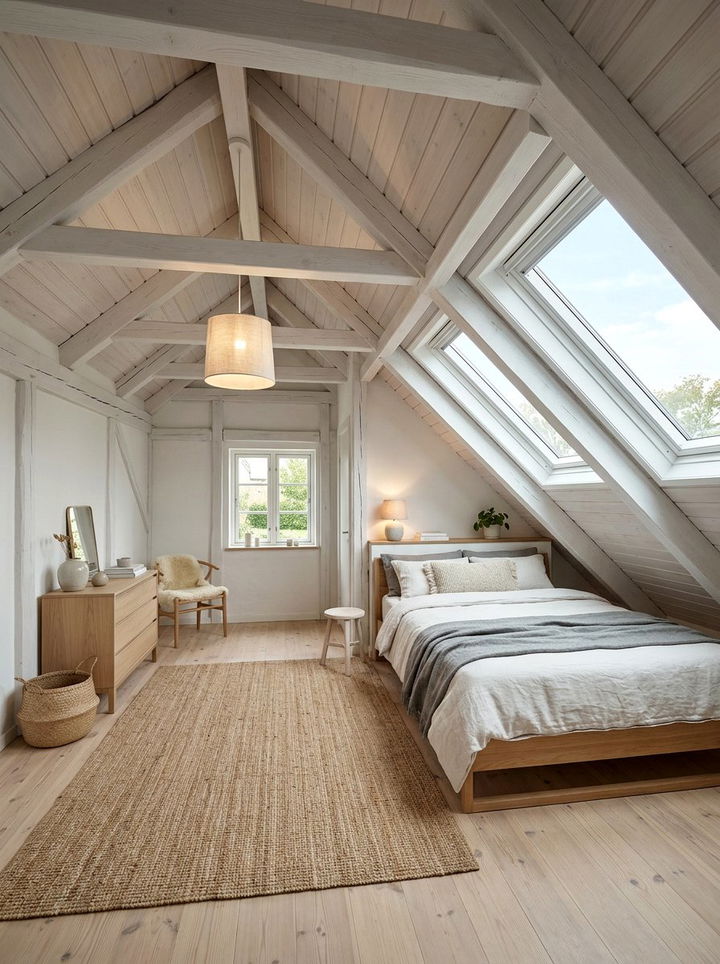Attic bedroom conversion - 30 open plan bedroom ideas