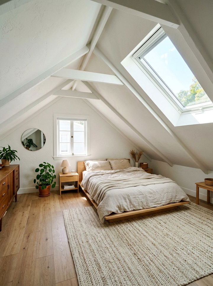 Attic bedroom slanted ceilings - 30 oddly shaped bedroom ideas