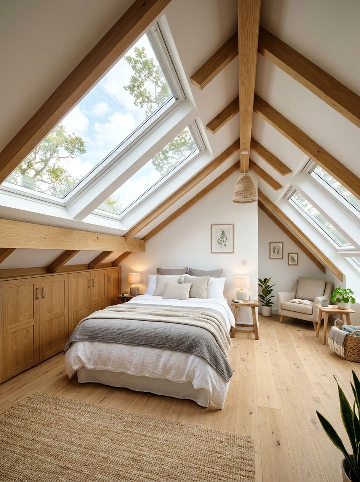 Attic bedroom with skylights - 30 bespoke bedroom ideas