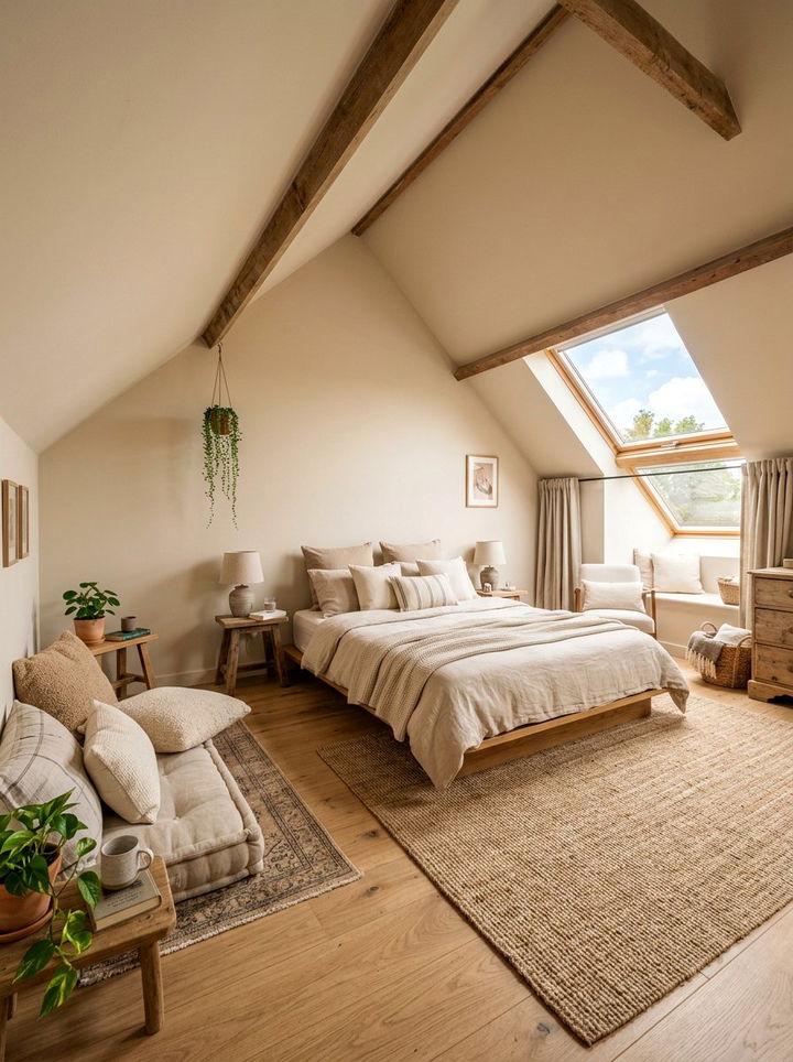 Attic beige bedroom - 30 bedroom beige walls