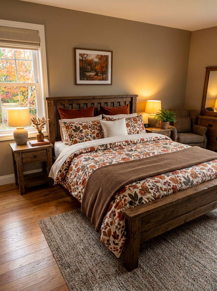 Autumnal Muted Floral Bedding - 30 bedroom floral bedding ideas
