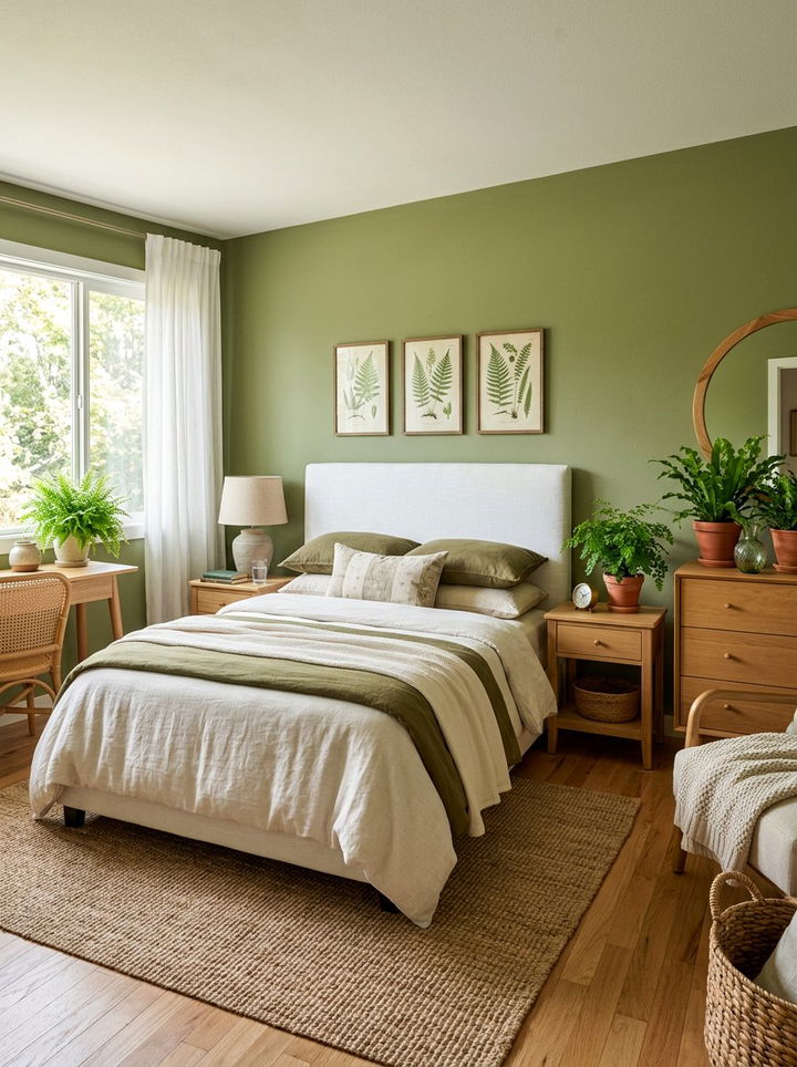 Avocado green bedroom - 30 retro bedroom ideas