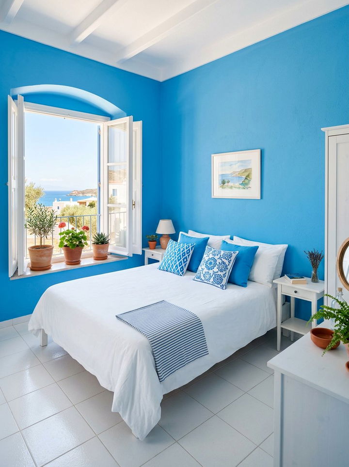 Azure Blue Bedroom - 30 blue and white bedroom ideas