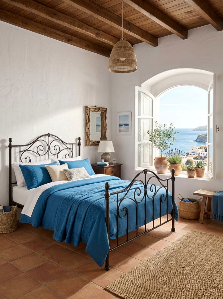 Azure Blue Mediterranean Bedding - 30 bedroom blue bedding ideas