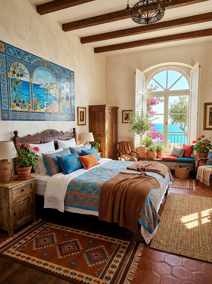 Azure and cinnamon bedroom - 30 blue and brown bedroom color combo